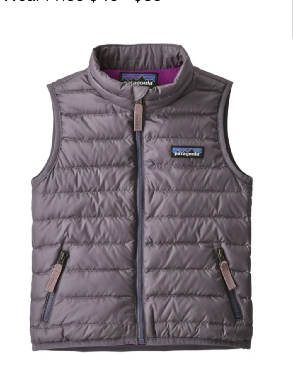 Patagonia Baby Down Sweater Vest Purple 5T